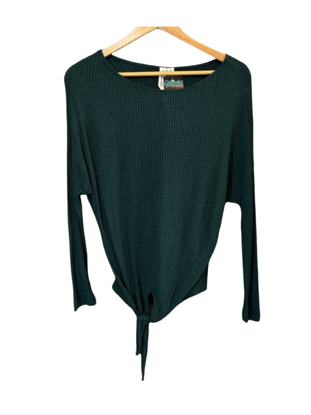 Others Follow Green Tie Front Blouse